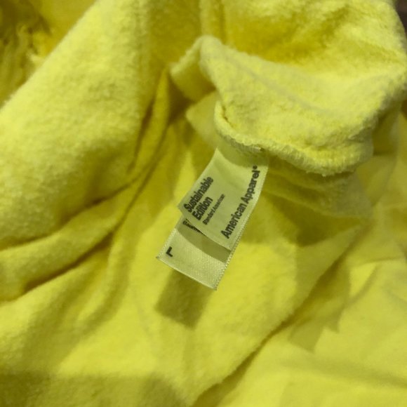 Neon Yellow Organic Cotton Zip Up Sweater - Picture 2 of 5